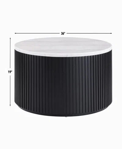 Macy's Bramwell 36" Wood Marble Top Cocktail Table