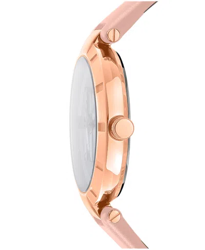Dkny Women's Essential Logo Pink Leather Strap Watch, 38mm