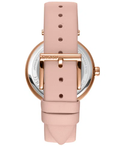 Dkny Women's Essential Logo Pink Leather Strap Watch, 38mm