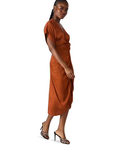 Steve Madden Women's Aimee V-neck Shirred-front Dress