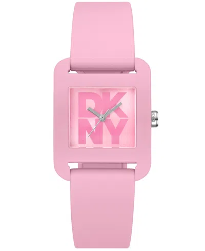 Dkny Women's City Sport Pink Silicone Strap Watch, 37mm