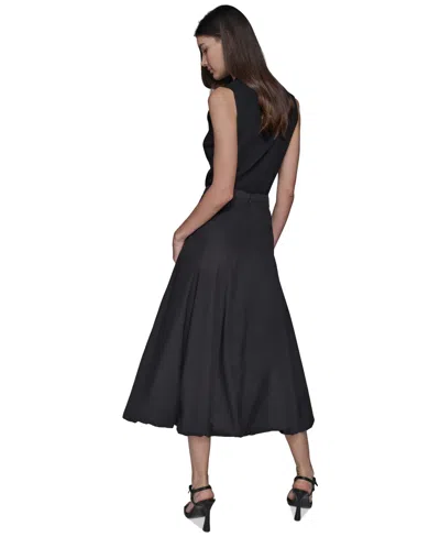 Karl Lagerfeld Women's Pocket-front Cotton Midi Bubble Skirt