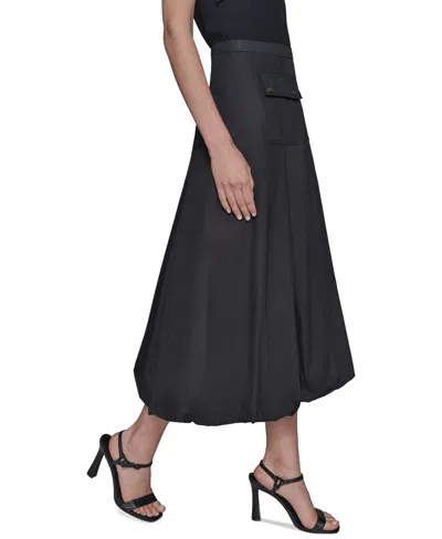 Karl Lagerfeld Women's Pocket-front Cotton Midi Bubble Skirt