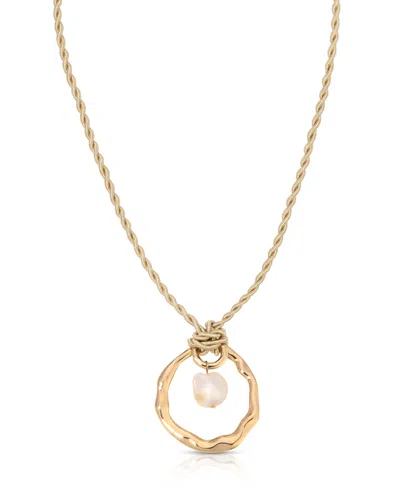 Ettika Nautical Mother Of Pearl Pendant Necklace In Gold