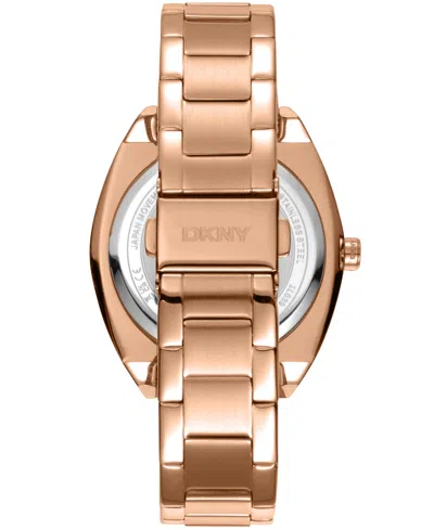 Dkny Women's Broadway Maxi Rose Gold-tone Stainless Steel Bracelet Watch, 38mm
