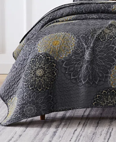 Southshore Fine Linens Midnight Floral 6-pc. Quilt Set, King/california King
