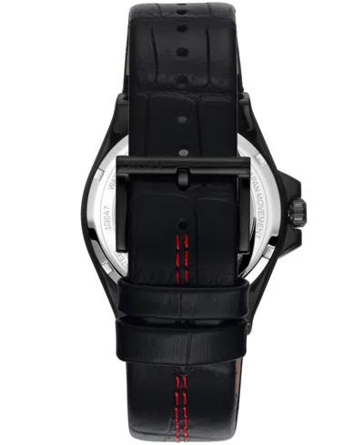 Dkny Men's Modernist Black Leather Strap Watch, 42mm