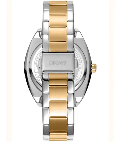 Dkny Women's Broadway Maxi Light Blue Dial Gold Two-tone Stainless Steel Bracelet Watch 38mm