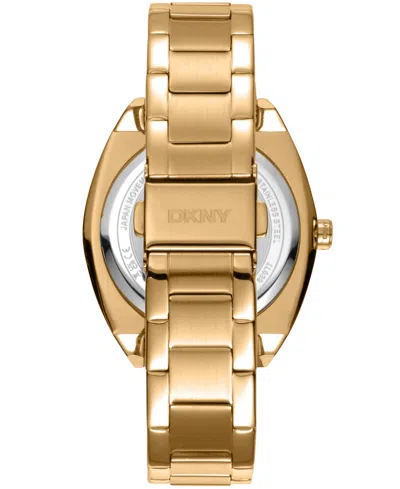 Dkny Women's Broadway Maxi Gold-tone Stainless Steel Bracelet Watch, 38mm