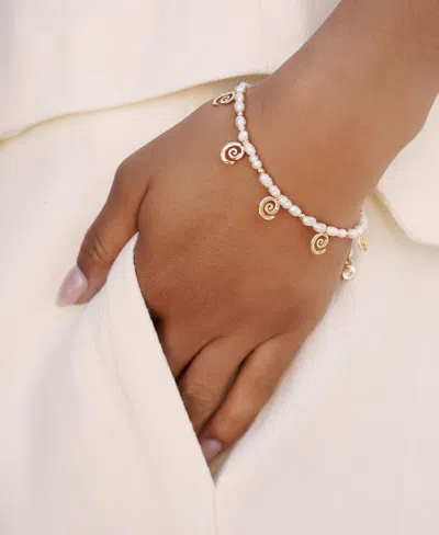 Ettika Aura Cultured Freshwater Pearl Swirl Charm Bracelet