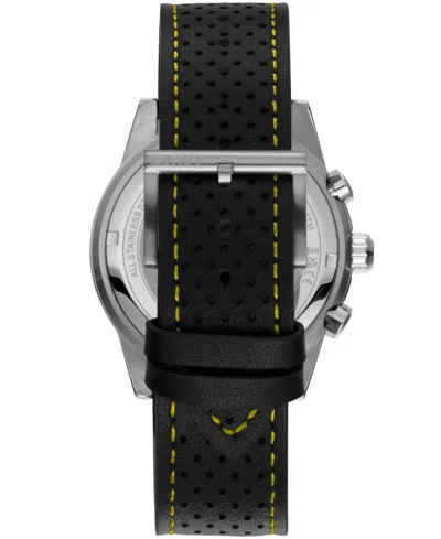 Dkny Men's Bryant Park Chronograph Black Leather Strap Watch, 44mm