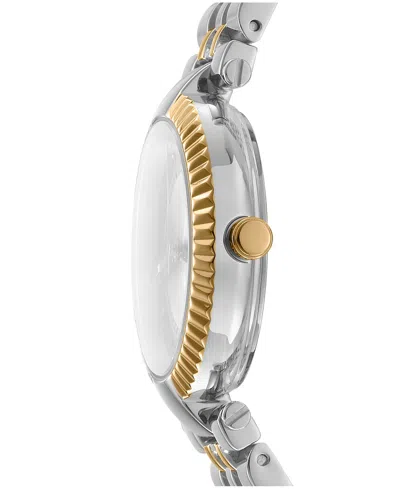 Dkny Women's Essential Glitz Dark Green Dial Gold Two-tone Stainless Steel Bracelet Watch 30mm