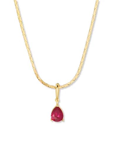 Brook & York Gold Plated Melrose Teardrop Birthstone Short Pendant Necklace