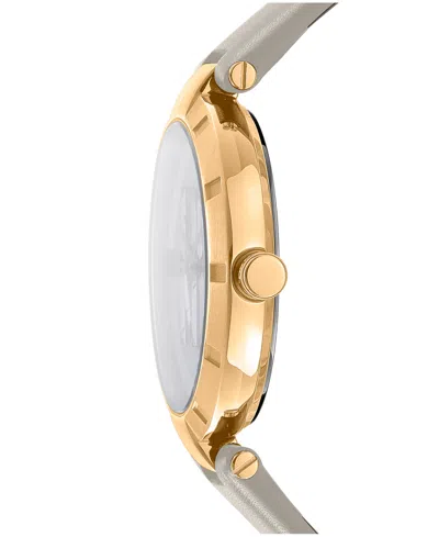 Dkny Women's Essential Logo Gray Leather Strap Watch, 38mm