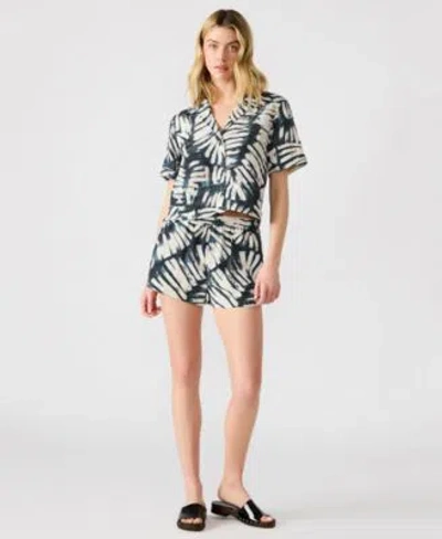 Steve Madden Womens Sandra Printed Button Front Shirt Marguerite High Rise Shorts