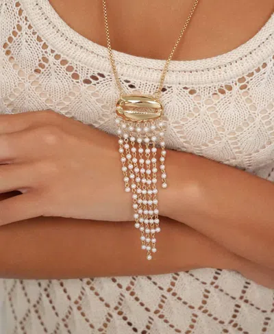 Ettika Mykonos Shell Statement Necklace In Gold