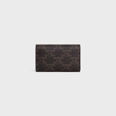 Celine Key Case Triomphe In Triomphe Canvas