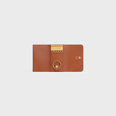 Celine Key Case Triomphe In Triomphe Canvas