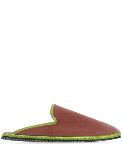 Vibi Venezia Velvet Slippers In Brown
