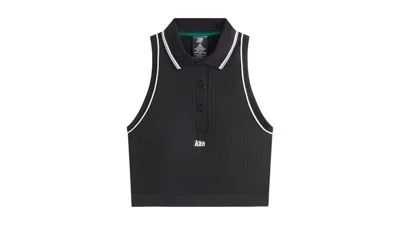 Pre-owned Kith X Wilson Women's Classic Cropped Polo Shirt In Black