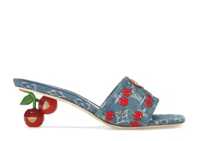 Pre-owned Louis Vuitton Women's  Cherry Lily Mule X Takashi Murakami Denim Sneakers