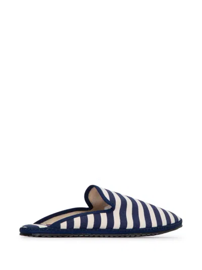 Vibi Venezia Loafers Striped Pattern Espadrille Sole In Black