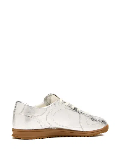 Naked Wolfe Metallic Lace-up Sneakers In Gray