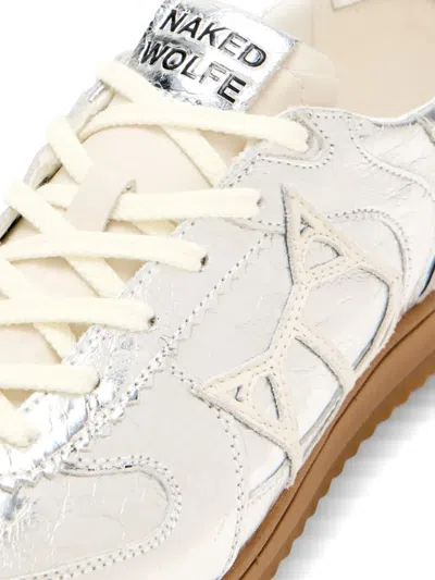 Naked Wolfe Metallic Lace-up Sneakers In Gray