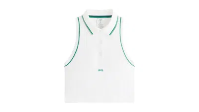 Pre-owned Kith X Wilson Women's Classic Cropped Polo Shirt In White