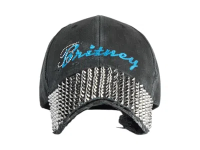 Pre-owned Balenciaga Men's  Music Britney Spears Series Studded Cap In Faded Black/blue