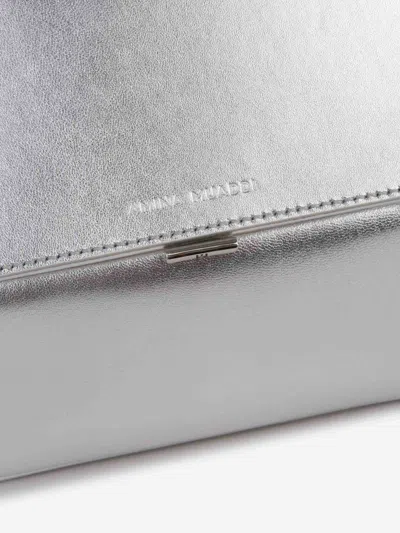 Amina Muaddi Metallic Shoulder Bag In Silver