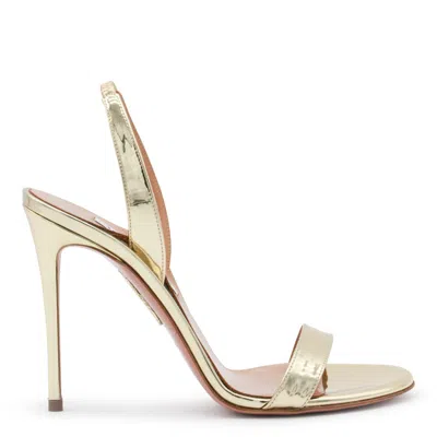 Aquazzura Gold Leather Sandals In Gold