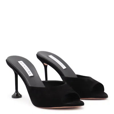 Aquazzura Suede Bisous Mules 85