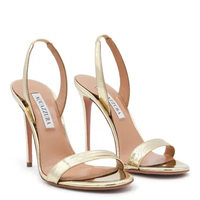 Aquazzura Gold Leather Sandals In Gold