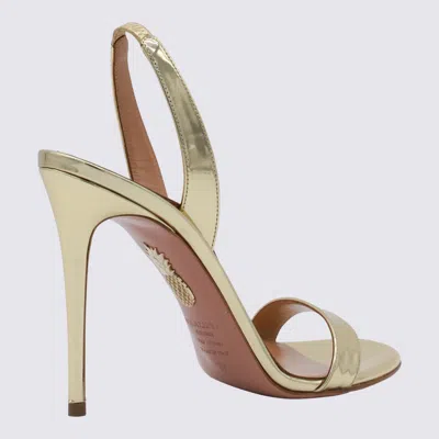 Aquazzura Gold Leather Sandals In Gold