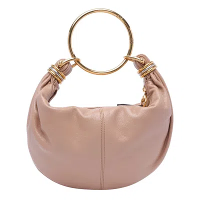 Chloé Women Bracelet Small Leather Hobo Bag In Pink