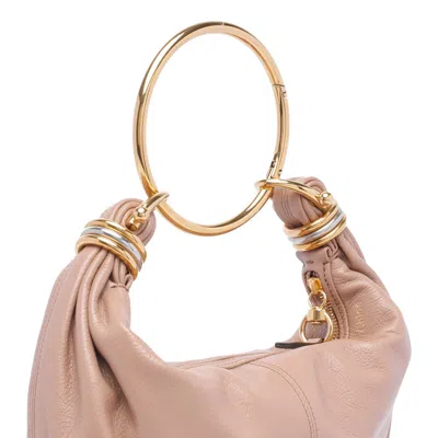 Chloé Women Bracelet Small Leather Hobo Bag In Pink