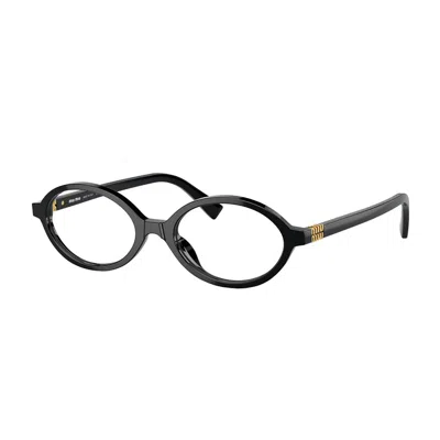 Miu Miu 0mu 01xv Miu Regard 1ab1o1 Black Glasses In Black