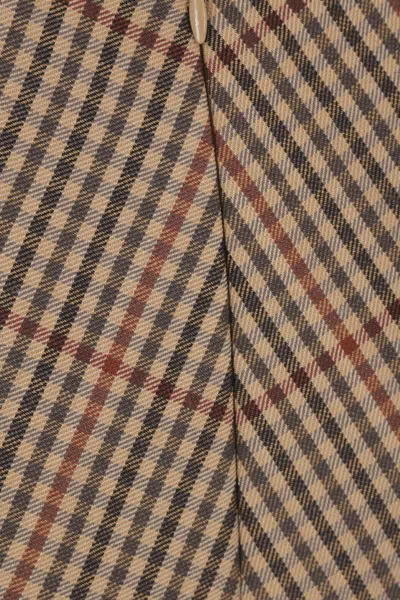 Dries Van Noten Checked Flared Skirt In Brown