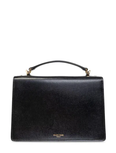 Golden Goose Venezia Bag Palmellato Leather Body Gold Metal Details Bags In Black