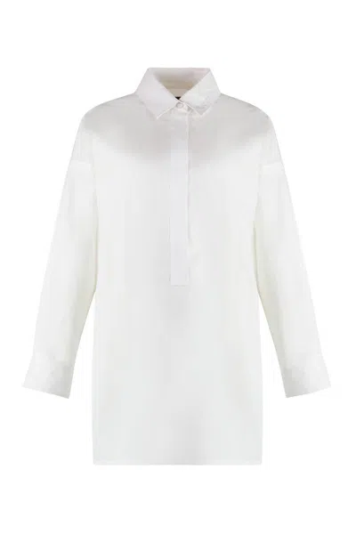 Gucci Cotton Poplin Shirt With Hidden Fastening And Side Slits In White
