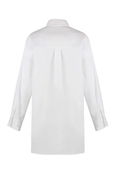 Gucci Cotton Poplin Shirt With Hidden Fastening And Side Slits In White