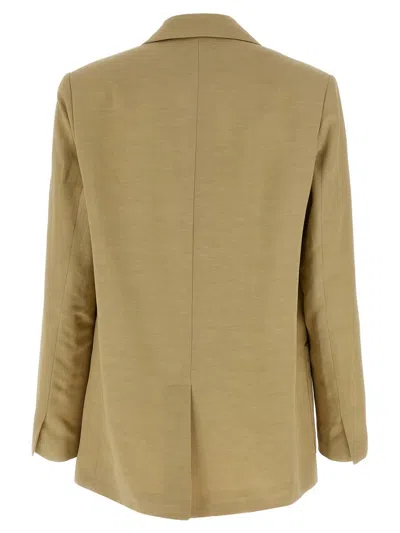 Nude Linen Blazer Blazer And Suits In Yellow