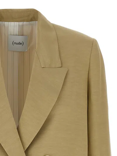 Nude Linen Blazer Blazer And Suits In Yellow