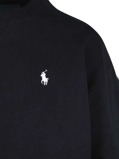 Polo Ralph Lauren Logo Crewneck Sweatshirt In Black