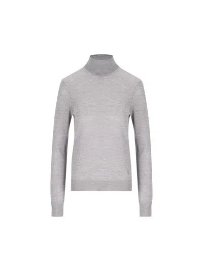 Saint Laurent Wool Turtleneck In Gray