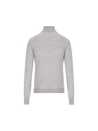 Saint Laurent Wool Turtleneck In Gray