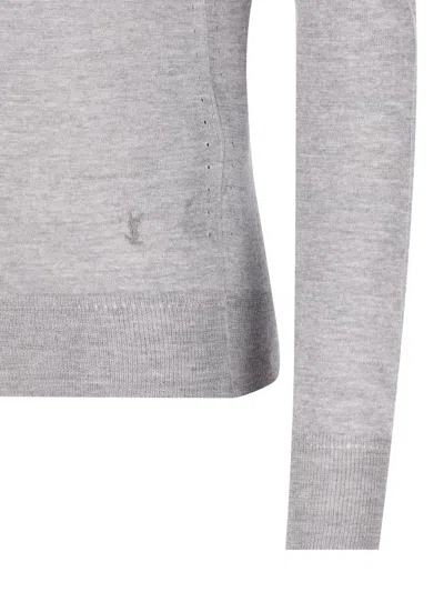 Saint Laurent Wool Turtleneck In Gray