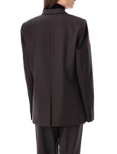 Stella Mccartney Gold Button Single Breast Blazer In Brown