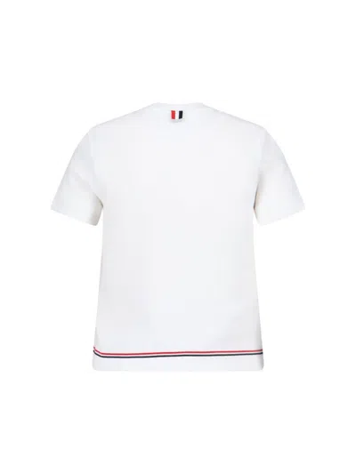 Thom Browne Cropped T-shirt In Cotton In White